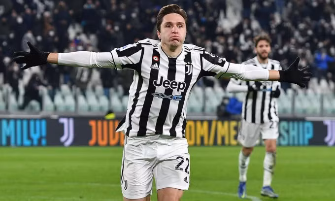 Chiesa vui mừng sau khi gỡ hòa cho Juventus. Ảnh: ANSA.