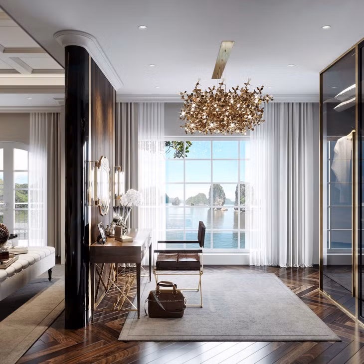 Tầm nhìn ngoạn mục, cảnh quan vô thực từ cửa sổ dinh thự The Sapphire Mansions.