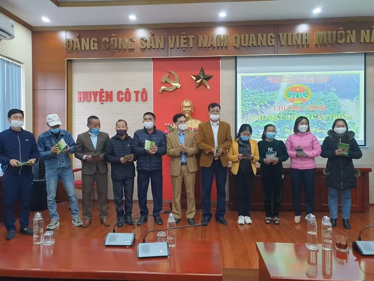 HND huyện Cô Tô tổ chức chương trình trao hạt giống cây trồng cho hội viên, nông dân.