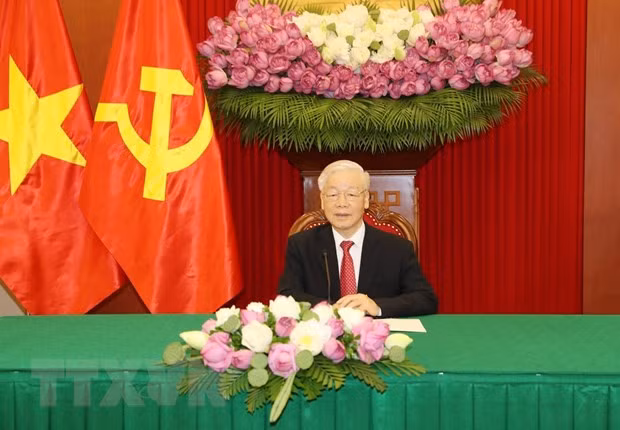 Tong Bi thu Viet Nam va Trung Quoc gui Thu Chuc mung Nam moi Nham Dan hinh anh 1