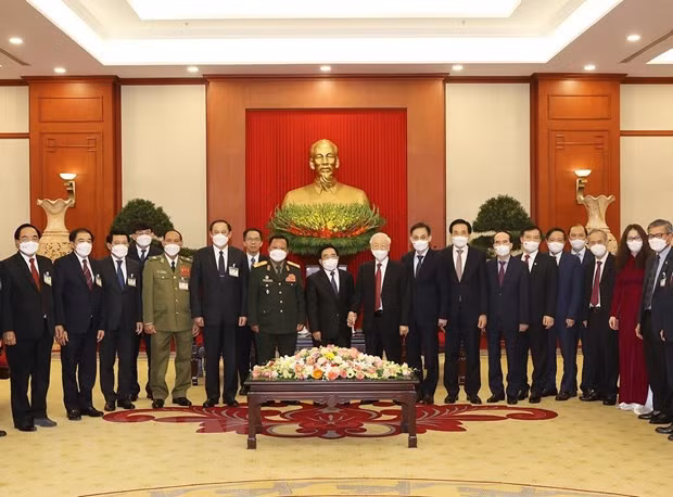 Tong Bi thu Nguyen Phu Trong tiep Thu tuong Lao Phankham Viphavanh hinh anh 2