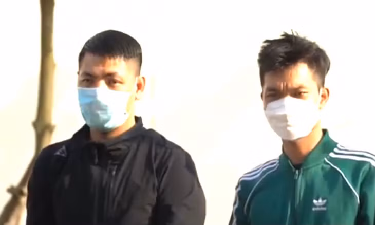 Hai đối tượng tại Cơ quan Công an.