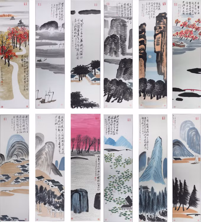 Tranh sơn thủy đạt mức giá kỷ lục của Tề Bạch Thạch. Ảnh: Beijing Poly