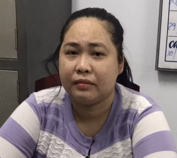 Trần Thị Thúy sau khi bị bắt giữ.