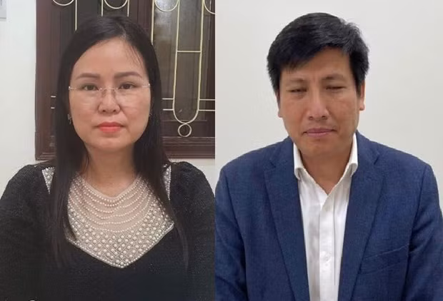 Bị can Nguyễn Thị Hương Lan và Đỗ Hoàng Tùng. (Nguồn: Bộ Công an)