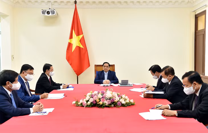 Thủ tướng Phạm Minh Chính đề nghị Israel tạo điều kiện cho chuyển nhượng lại một phần số vaccine mà Israel đã ký với các đối tác khác. Ảnh: VGP/Nhật Bắc