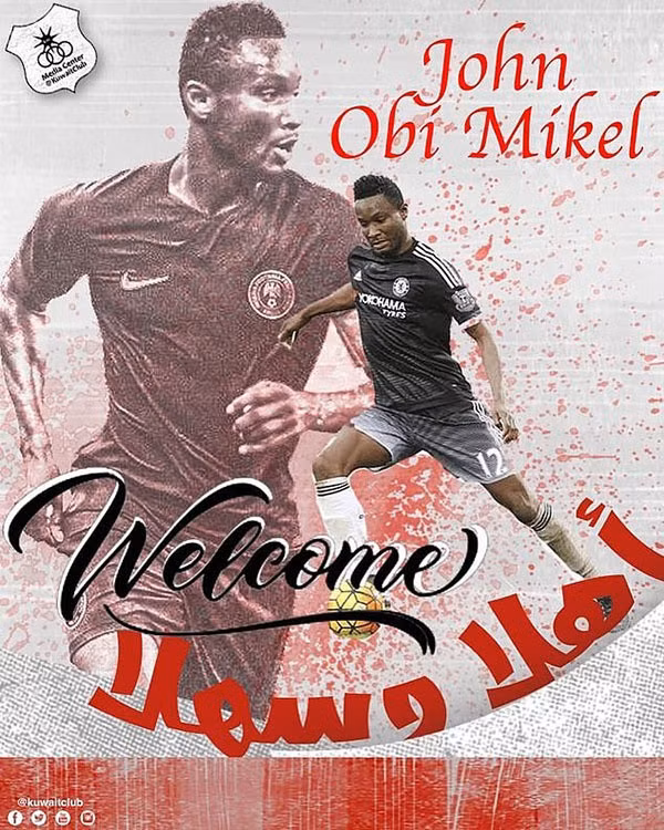Al Kuwait SC chào đón Obi Mikel.