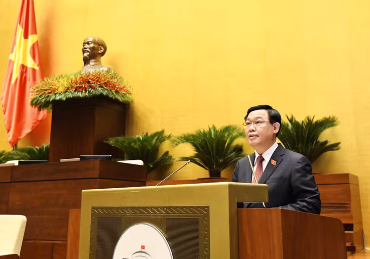 Chủ tịch Quốc hội Vương Đình Huệ phát biểu khai mạc kỳ họp. Ảnh VGP/Nhật Bắc Chủ tịch Quốc hội Vương Đình Huệ phát biểu khai mạc kỳ họp. Ảnh VGP/Nhật Bắc