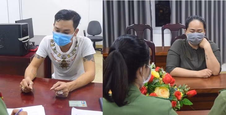Bin (trái) và Lệ bị bắt giữ trong đường dây đánh bạc gần 100 tỷ Phá đường dây đánh bạc gần 100 tỷ đồng ở Huế