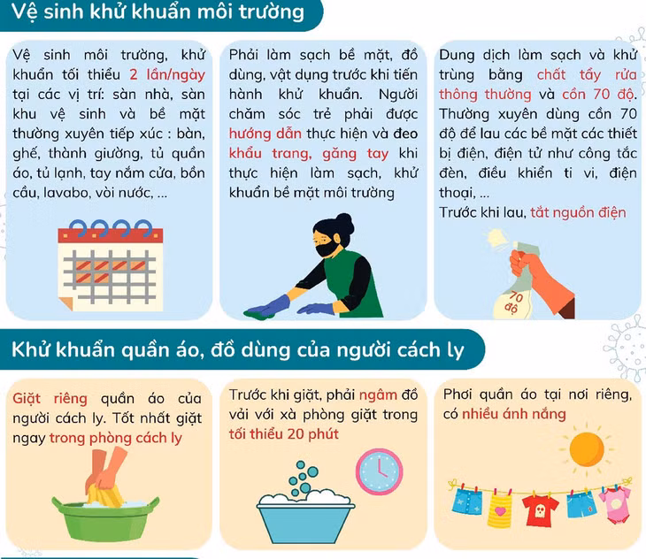 Cách giặt quần áo, xử lý chất thải của người cách ly tại nhà