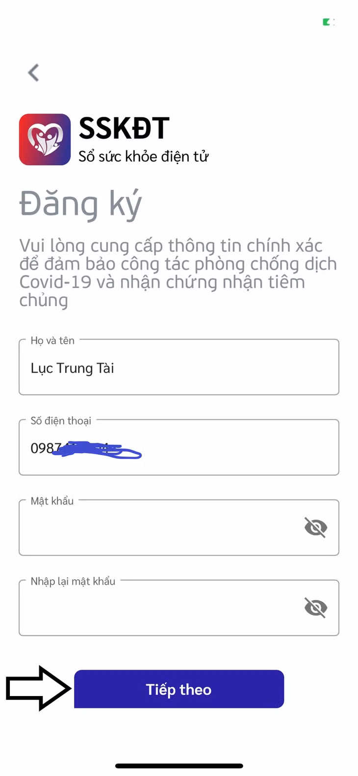 Hướng dẫn cài đặt, đăng nhập ứng dụng Sổ sức khỏe điện tử ảnh 4