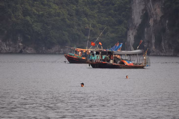 Mặc dù, đây là khu vực nước rất sâu nhưng nhiều người dân còn bơi khá xa tới gần khu vực các tàu thuyền lưu thông và không hề có áo phao.