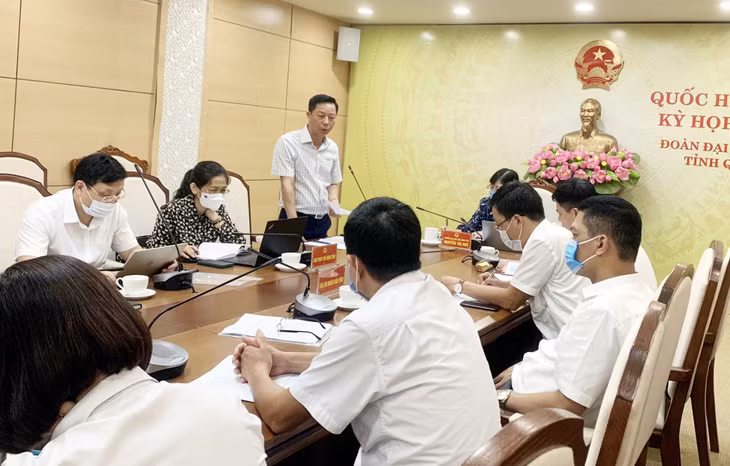 Đồng chí Lê Văn Ánh, Phó Chủ tịch HĐND tỉnh phát biểu tại buổi thẩm tra.