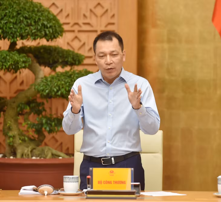 Thứ trưởng Bộ Công Thương Đặng Hoàng An trình bày những quan điểm nổi bật trong dự thảo Quy hoạch Điện VIII - Ảnh VGP/Đức Tuân