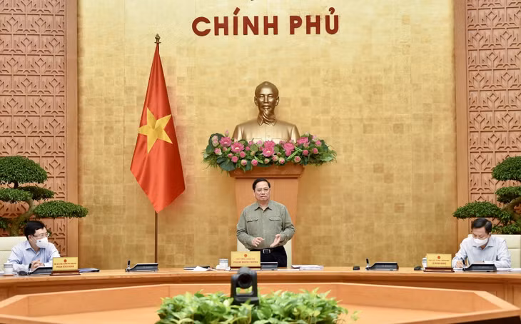 Thủ tướng Phạm Minh Chính chủ trì phiên họp Chính phủ tháng 10/2021. Ảnh: VGP/Nhật Bắc Thủ tướng Phạm Minh Chính chủ trì phiên họp Chính phủ tháng 10/2021. Ảnh: VGP/Nhật Bắc
