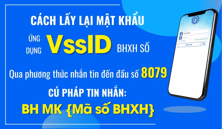 Phương thức cấp lại mật khẩu khi quên để vào ứng dụng VssID.