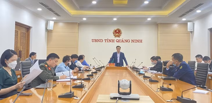 Đồng chí Bùi Văn Khắng, Phó Chủ tịch UBND tỉnh, phát biểu chỉ đạo tại cuộc họp.