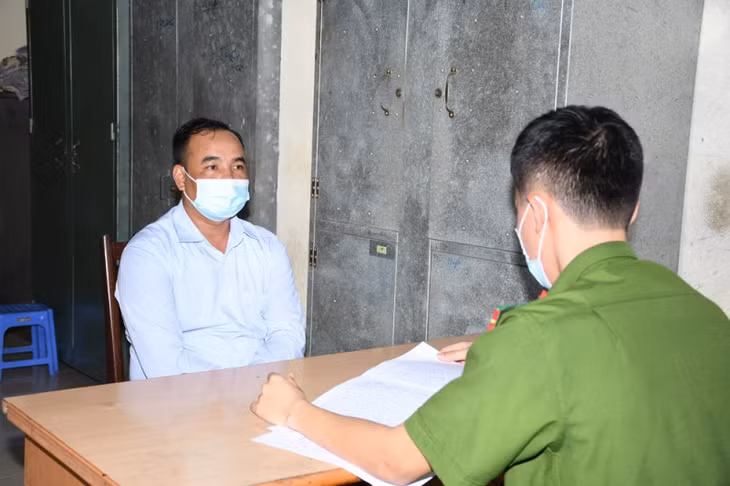 Đối tượng Nguyễn Hải Hà tại cơ quan Công an.