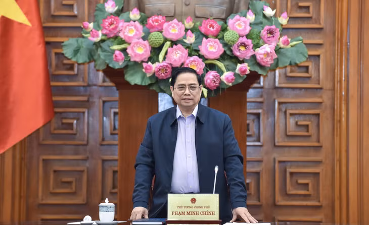 Thủ tướng Chính phủ Phạm Minh Chính: Cần nâng tầm ĐHQGHN trong giai đoạn mới khi cả nước triển khai Nghị quyết Đại hội XIII của Đảng; có cơ chế giải phóng tối đa nguồn lực con người rất lớn để đội ngũ cán bộ phát huy, cống hiến nhiều hơn nữa. Ảnh: VGP/Nhật Bắc