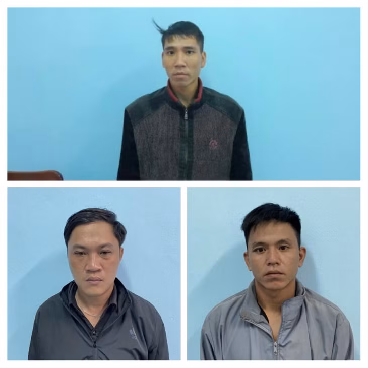 Các đối tượng tại cơ quan công an.
