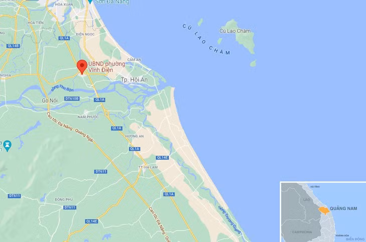 Vụ án mạng xảy ra tại phường Vĩnh Điện, thị xã Điện Bàn, Quảng Nam. Ảnh: Google Maps.