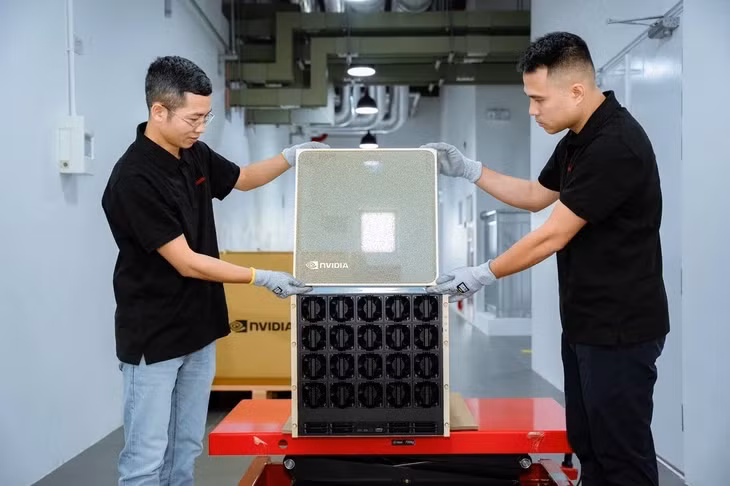 Hệ thống siêu máy tính B200 được triển khai tại Trung tâm Kỹ thuật Viettel Hòa Lạc - Ảnh: ĐỨC THỌ