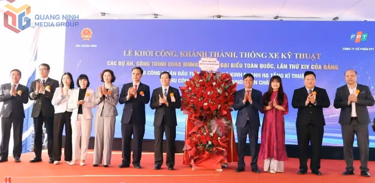 Lễ khởi công Dự án đầu tư xây dựng và kinh doanh hạ tầng kỹ thuật Khu công nghệ số tập trung Tuần Châu (tháng 12/2025). Ảnh: Hoài Minh