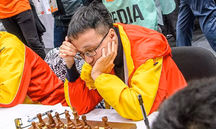 Nguyễn Ngọc Trường Sơn tại Olympiad cờ vua 2024 ở Budapest, Hungary. (Ảnh: FIDE)