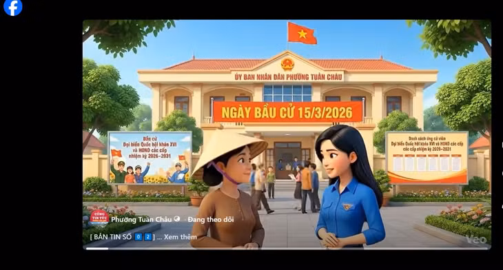 Phường Tuần Châu chủ động ứng dụng trợ lý AI trong sản xuất video clip tuyên truyền bầu cử, đăng tải trên trang Facebook: Phường Tuần Châu.