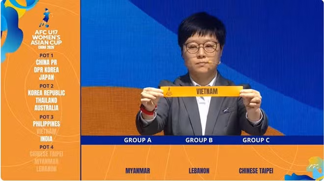 U17 nữ Việt Nam vào bảng A giải U17 nữ châu Á 2026. Ảnh: VFF