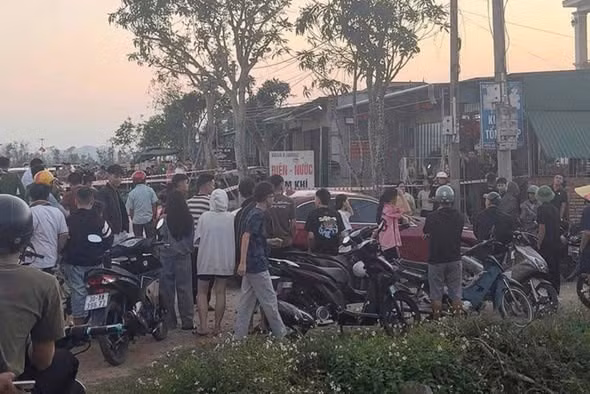 Hiện trường vụ án mạng mà Đinh Văn D đã đâm anh Trần Viết V tử vong do mâu thuẫn trong cuộc rượu. Ảnh: Hoàng Anh