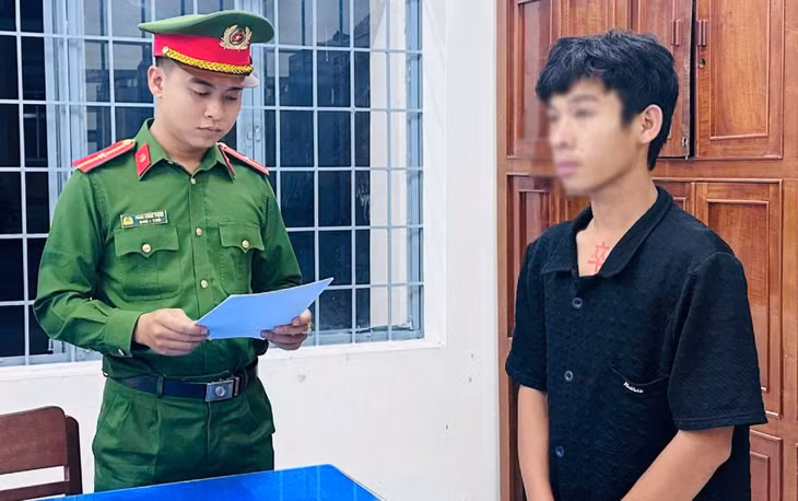 Nguyễn Văn Tý tại cơ quan Công an. Ảnh: CACC