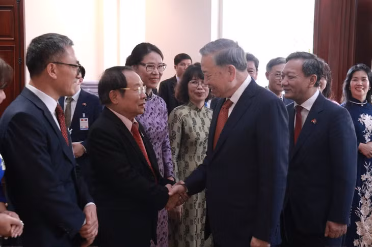 Tổng Bí thư Tô Lâm và các đại biểu. (Ảnh Duy Toàn)