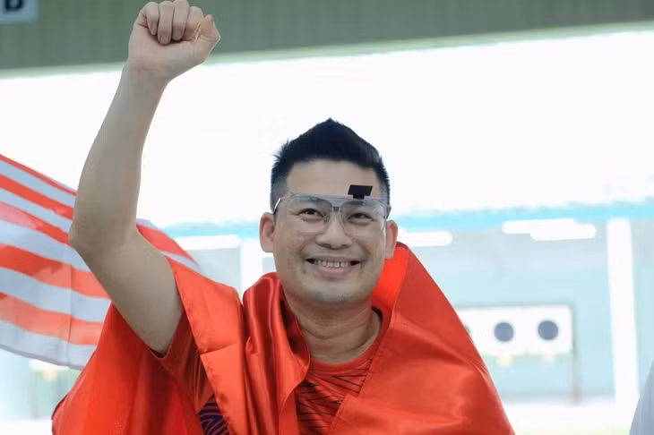 Xạ thủ Hà Minh Thành của tuyển bắn súng Việt Nam - Ảnh tư liệu
