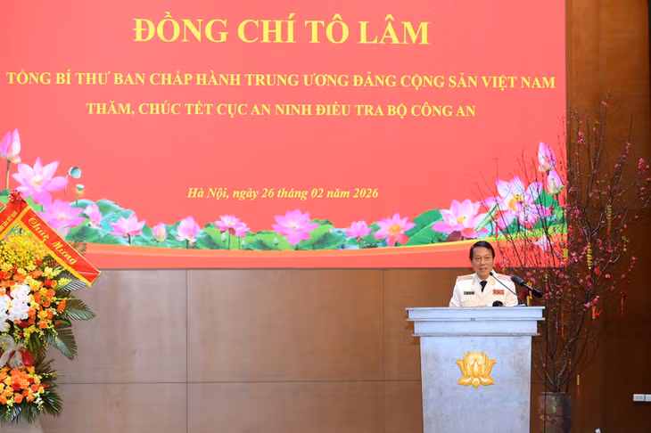 Bộ trưởng Công an Lương Tam Quang phát biểu. (Ảnh: ĐĂNG KHOA)