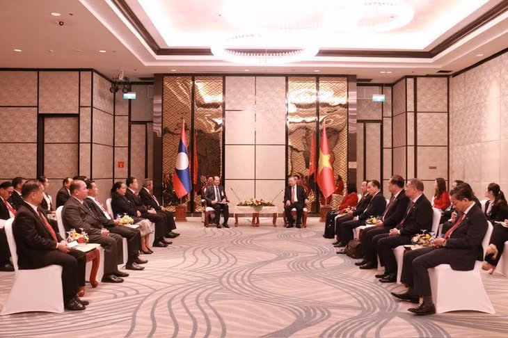 Quang cảnh buổi tiếp. (Ảnh: DUY TOÀN)