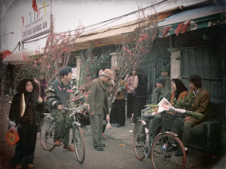 Chợ hoa Quảng An mang dáng dấp chợ hoa Tết thời bao cấp qua bộ ảnh.