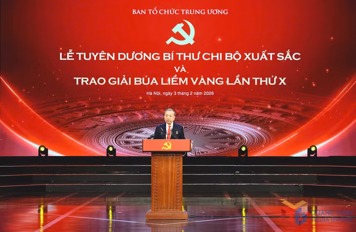 Tổng Bí thư Tô Lâm phát biểu tại buổi lễ.