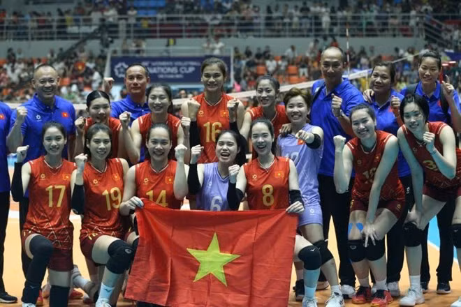 Đội tuyển bóng chuyền nữ Việt Nam có cơ hội thi đấu để bảo vệ ngôi vô địch tại AVC Cup 2026. Ảnh: Quyết Thắng