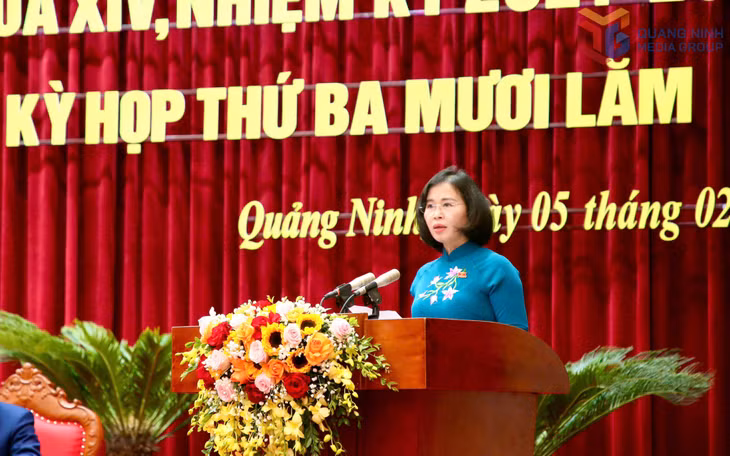 Đồng chí Trịnh Thị Minh Thanh, Phó Bí thư Thường trực Tỉnh ủy, Chủ tịch HĐND tỉnh, phát biểu bế mạc Kỳ họp.