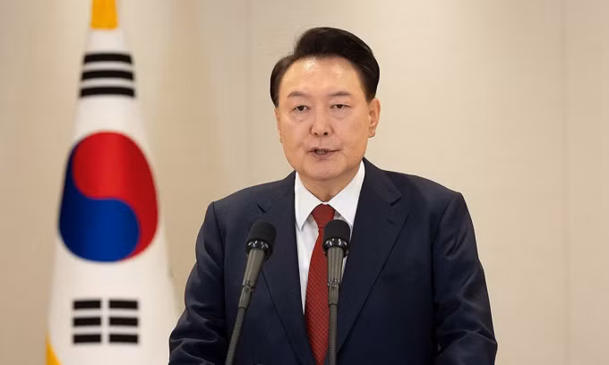 Ông Yoon Suk-yeol phát biểu tại văn phòng tổng thống Hàn Quốc hôm 12/12. Ảnh: Yonhap