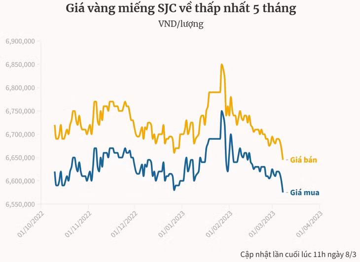 Giá vàng trong nước xuống thấp nhất 5 tháng ảnh 1