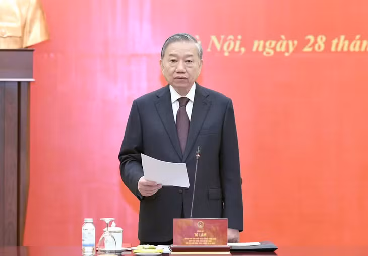 Tổng Bí thư, Chủ tịch nước Tô Lâm phát biểu tại phiên họp thứ nhất Hội đồng Quốc phòng và An ninh nhiệm kỳ 2026-2031. (Ảnh: DUY LINH)