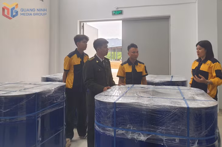 Lô hàng 160 tấn tinh dần quế của Công ty TNHH MTV Quế Ba Chẽ xuất đi Mỹ.