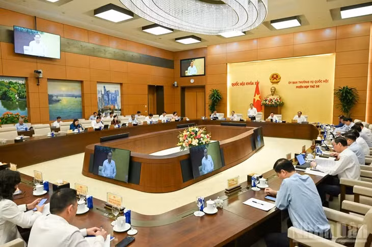 Quang cảnh phiên họp. (Ảnh: DUY LINH)