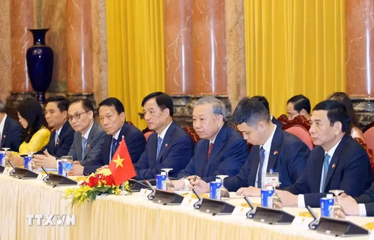 Tổng Bí thư, Chủ tịch nước Tô Lâm đánh giá cao sự tham gia đầu tư và đóng góp của các doanh nghiệp Hàn Quốc đối với quá trình phát triển kinh tế-xã hội Việt Nam - Ảnh: TTXVN