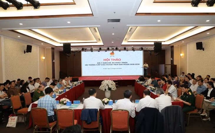 Hội thảo xin ý kiến đề án phát triển hệ thống cấp cứu ngoại viện giai đoạn 2026-2030 - Ảnh: L.HẢO