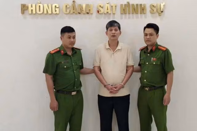 Nguyễn Thế Bằng tại cơ quan Công an. Ảnh: Công an TP Hà Nội