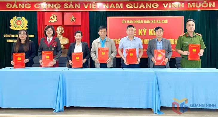 Công an xã Ba Chẽ ký kết quy chế phối hợp với các cơ sở giáo dục trên địa bàn trong công tác bảo đảm ANTT, tháng 3/2026.