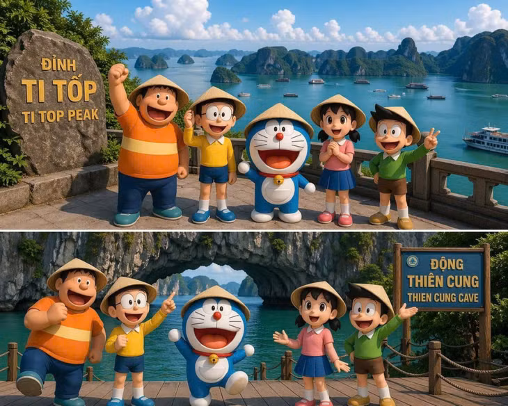 Hình ảnh Vịnh Hạ Long trong tập phim đặc biệt "Doraemon vòng quanh thế giới".